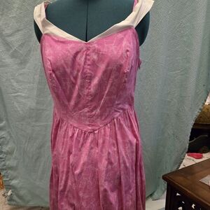 Hot Topic Strapless Pink Dress with White Trim